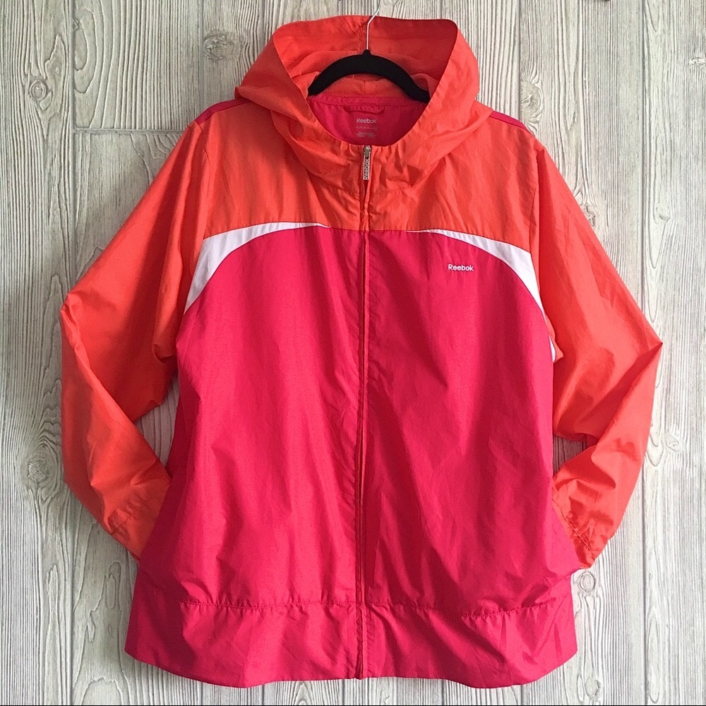 Reebok 2XL Red Pink Windbreaker Jacket